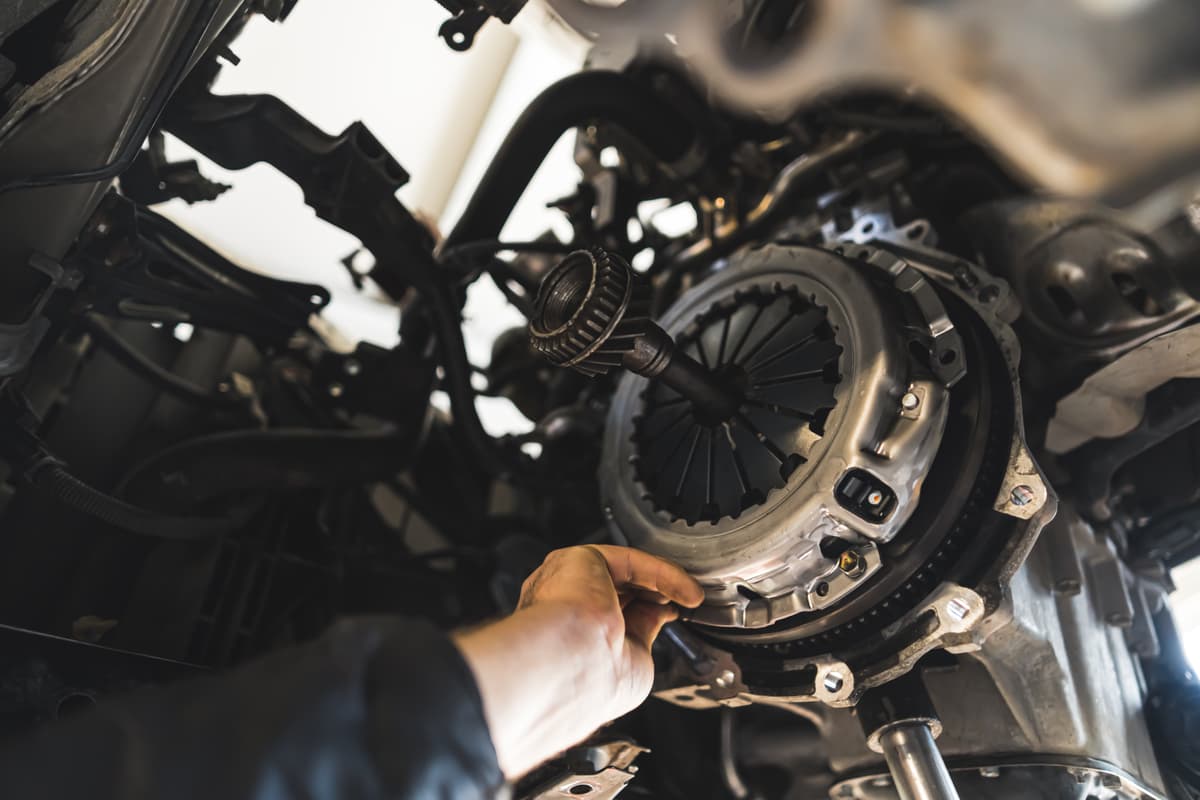 Mechanic working on a car